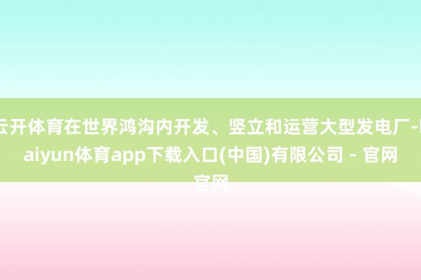 云开体育在世界鸿沟内开发、竖立和运营大型发电厂-kaiyun体育app下载入口(中国)有限公司 - 官网