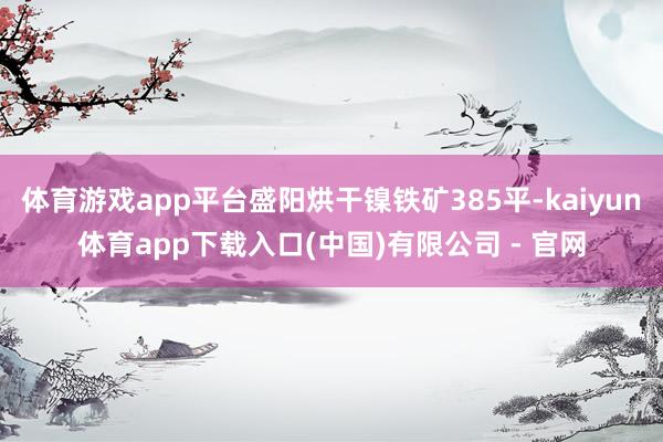 体育游戏app平台盛阳烘干镍铁矿385平-kaiyun体育app下载入口(中国)有限公司 - 官网