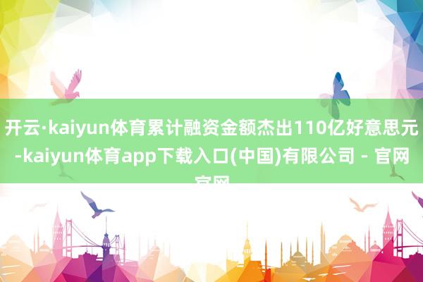 开云·kaiyun体育累计融资金额杰出110亿好意思元-kaiyun体育app下载入口(中国)有限公司 - 官网