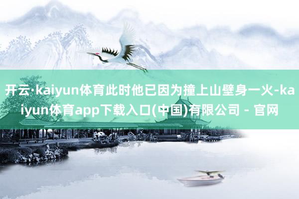开云·kaiyun体育此时他已因为撞上山壁身一火-kaiyun体育app下载入口(中国)有限公司 - 官网