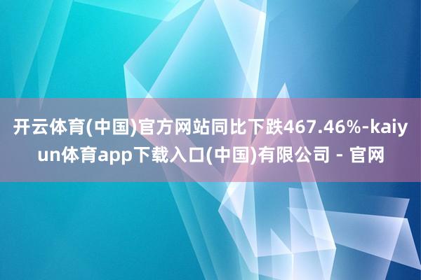 开云体育(中国)官方网站同比下跌467.46%-kaiyun体育app下载入口(中国)有限公司 - 官网