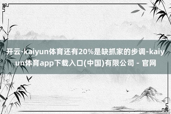 开云·kaiyun体育还有20%是缺抓家的步调-kaiyun体育app下载入口(中国)有限公司 - 官网